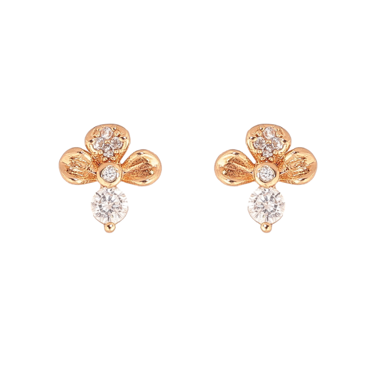 Сережки Xuping колір Позолота 18К пусети "Квіточки з кристалами" фото №20