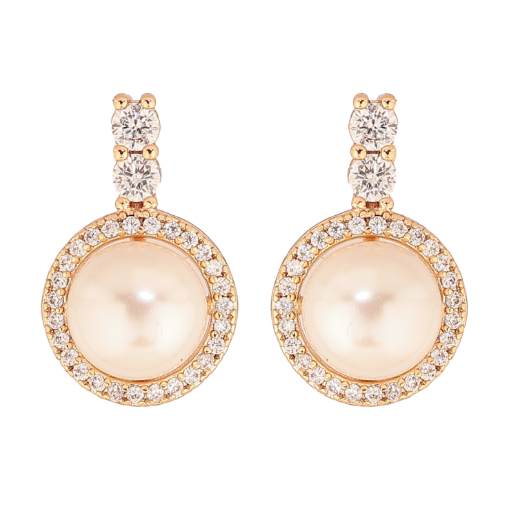 Серьги Xuping цвет Позолота 18К пусеты "Жемчужины в обрамлении кристаллов" фото №22 Серьги Xuping цвет Позолота 18К пусеты "Жемчужины в обрамлении кристаллов" фото №22