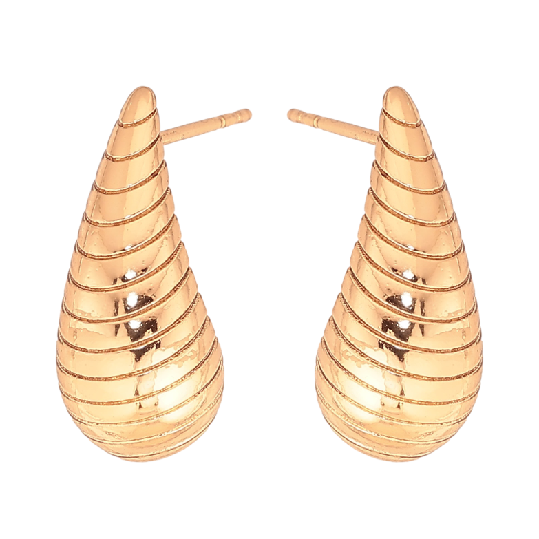 Серьги Xuping цвет Позолота 18К пусеты "Объёмные капельки с узором" фото №2 Серьги Xuping цвет Позолота 18К пусеты "Объёмные капельки с узором" фото №2