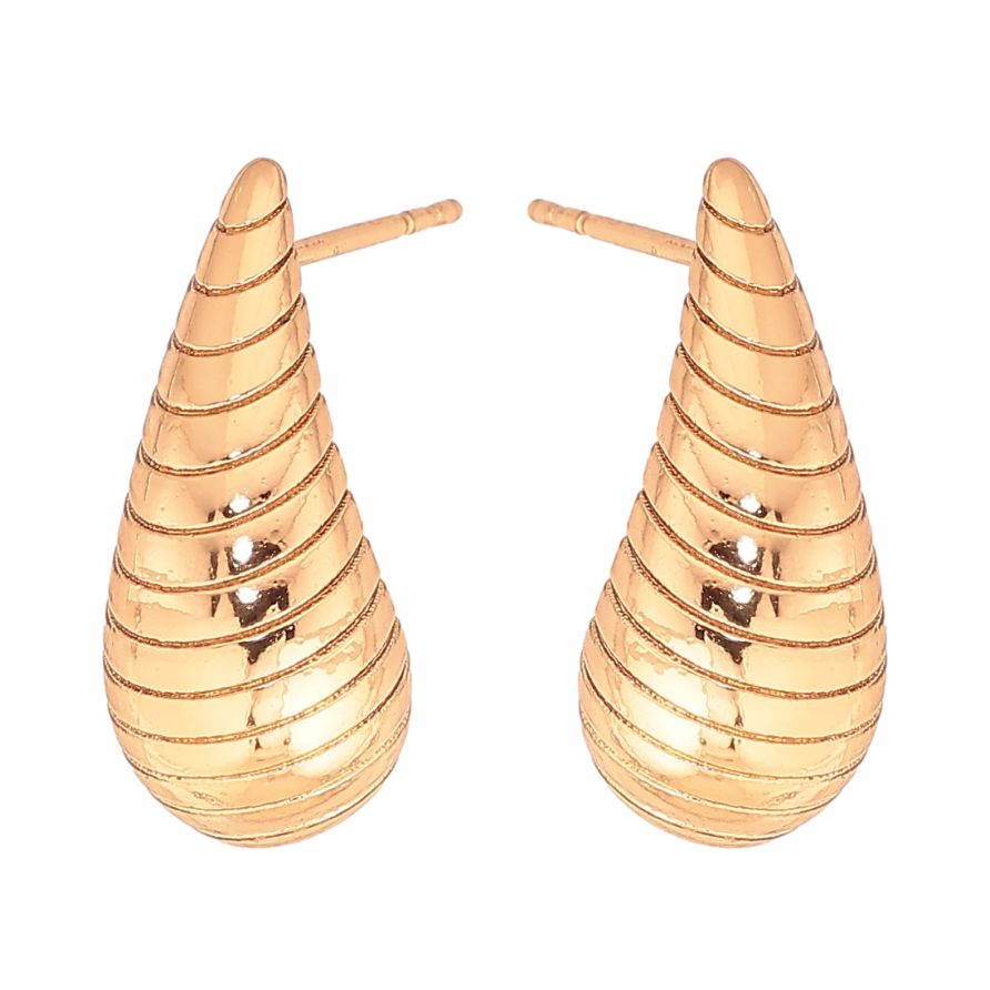 Серьги Xuping цвет Позолота 18К пусеты "Объёмные капельки с узором" фото №1 Серьги Xuping цвет Позолота 18К пусеты "Объёмные капельки с узором" фото №1
