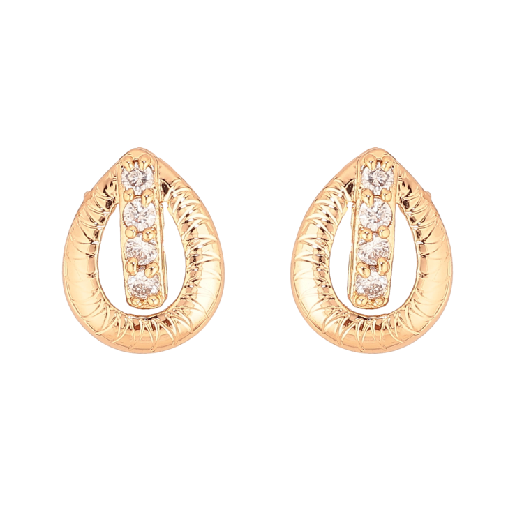 Сережки Xuping колір Позолота 18К пусети "Крапельки з кристалами" фото №8 Сережки Xuping колір Позолота 18К пусети "Крапельки з кристалами" фото №8