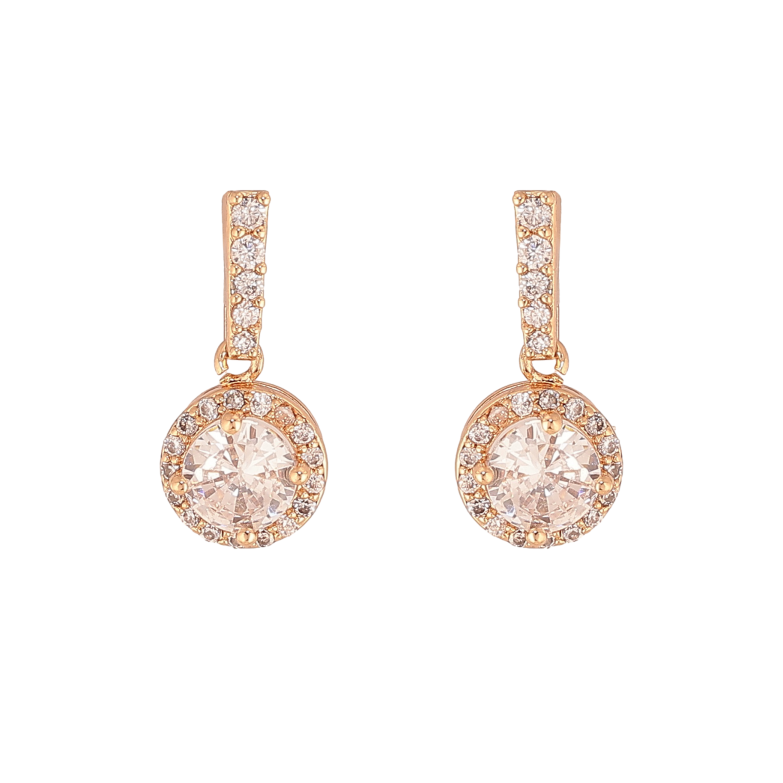 Сережки Xuping колір Позолота 18К пусети "Кристальні підвіски" фото №2