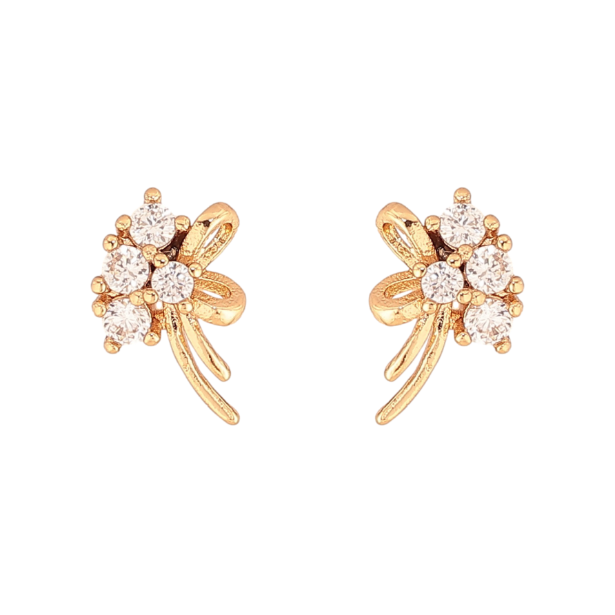 Сережки Xuping колір Позолота 18К пусети "Візерунок з кристалами" фото №1 Сережки Xuping колір Позолота 18К пусети "Візерунок з кристалами" фото №1