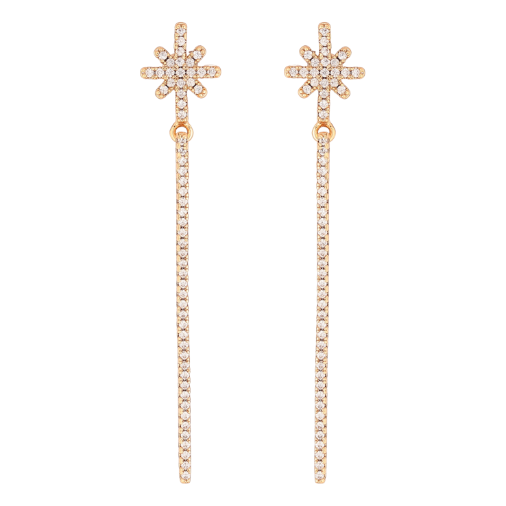 Сережки Xuping колір Позолота 18K пусети "Зірки з підвісками" фото №20