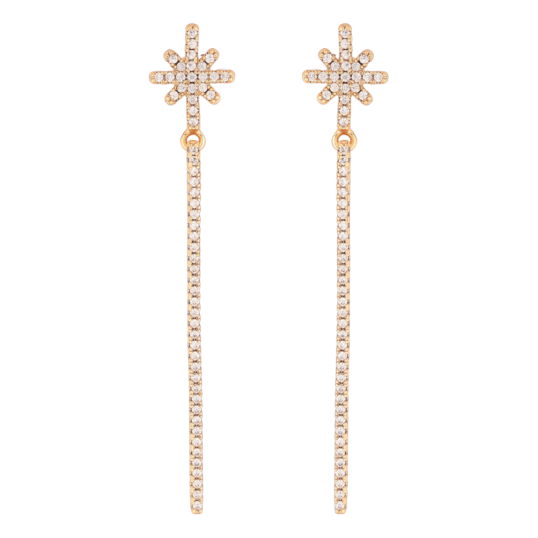 Сережки Xuping колір Позолота 18K пусети "Зірки з підвісками" фото №1