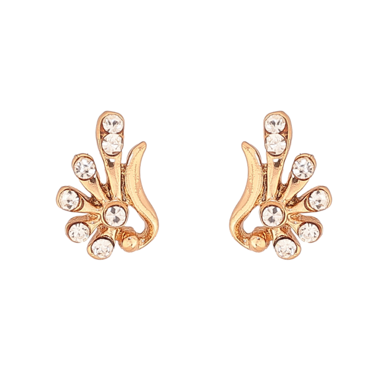 Серьги Xuping цвет Позолота 18К пусеты "Узор с кристаллами" фото №1