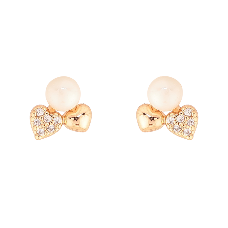 Серьги Xuping цвет Позолота 18К пусеты "Жемчужины с бантами" фото №1 Серьги Xuping цвет Позолота 18К пусеты "Жемчужины с бантами" фото №1