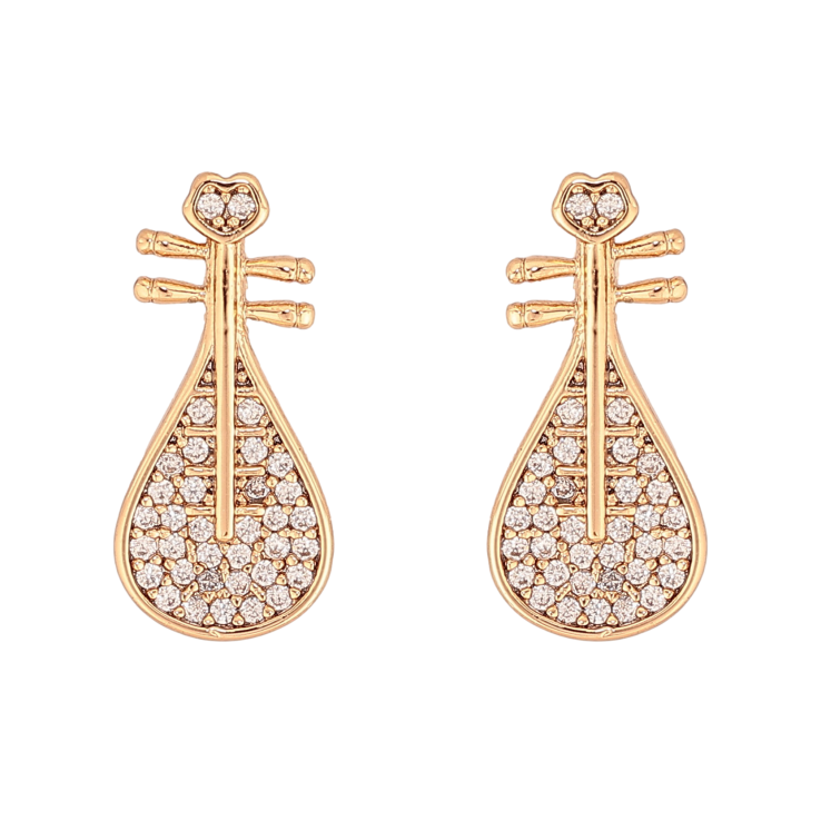 Сережки Xuping колір Позолота 18К пусети "Лютня з кристалами" фото №21 Сережки Xuping колір Позолота 18К пусети "Лютня з кристалами" фото №21