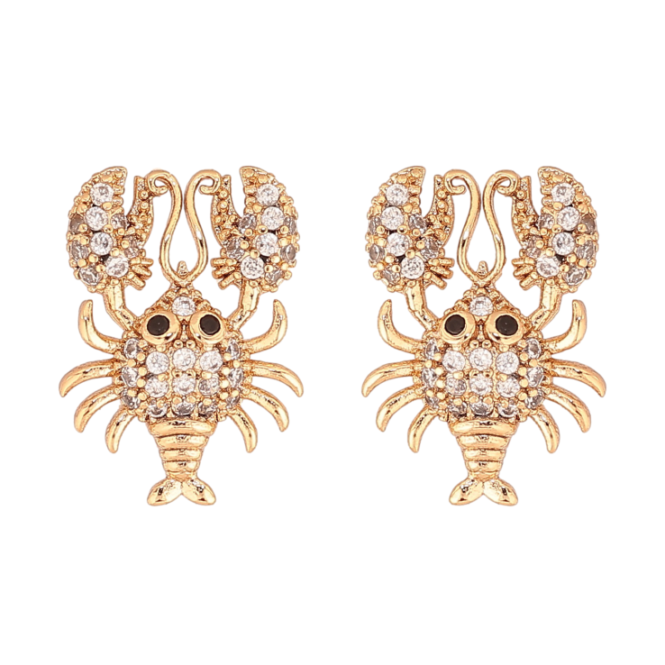 Сережки Xuping колір Позолота 18K пусети "Раки з інкрустацією кристалами" фото №8