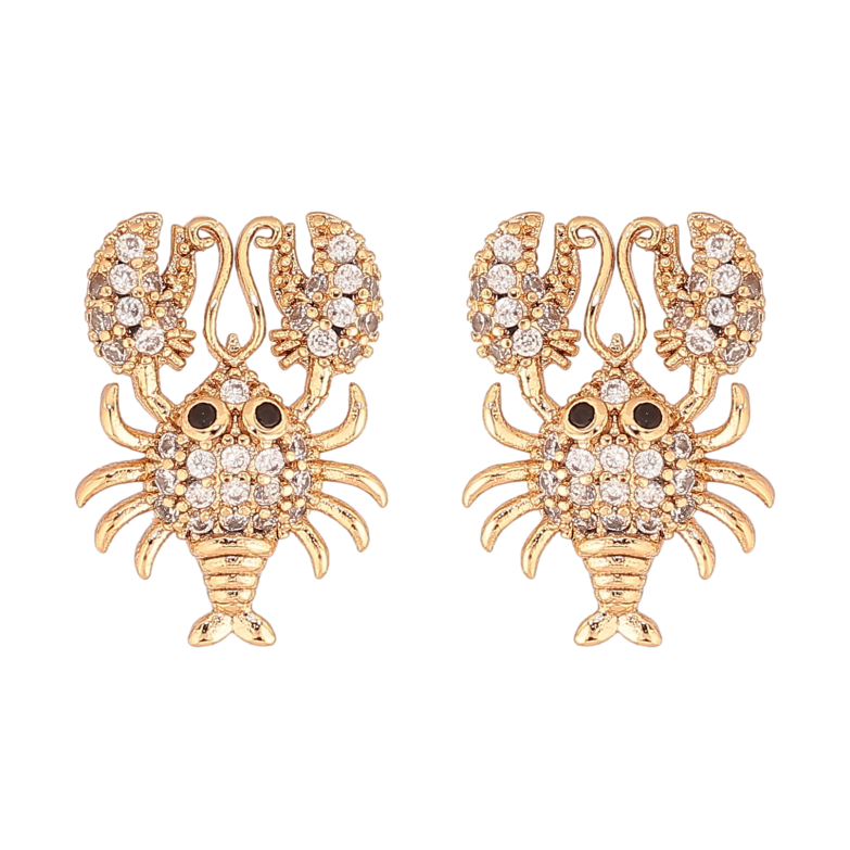 Сережки Xuping колір Позолота 18K пусети "Раки з інкрустацією кристалами" фото №1