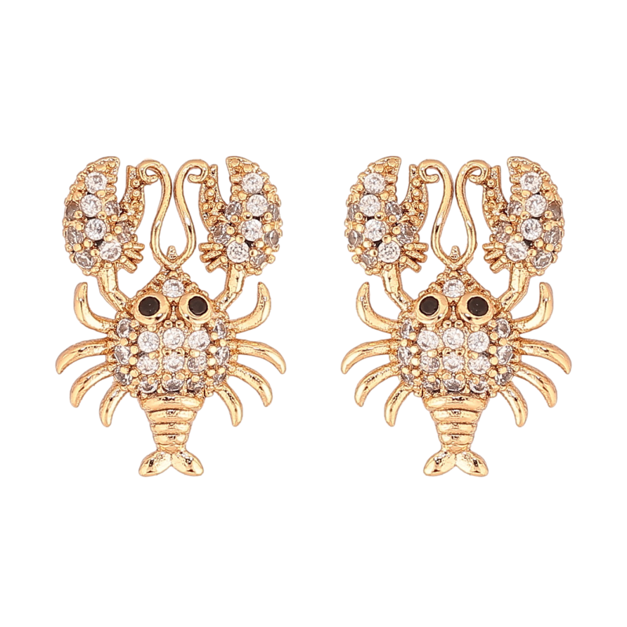 Сережки Xuping колір Позолота 18K пусети "Раки з інкрустацією кристалами" фото №1