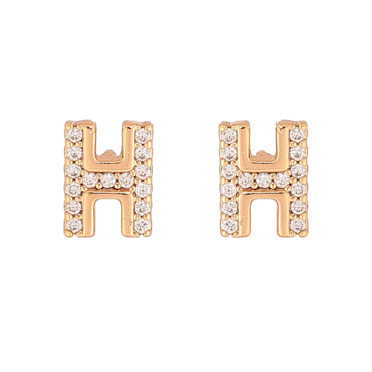 Сережки Xuping колір Позолота 18K пусети "Літера Н" фото №24