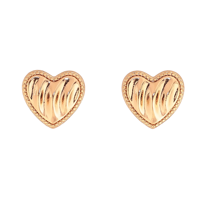 Серьги Xuping цвет Позолота 18K пусеты "Сердечки" фото №1