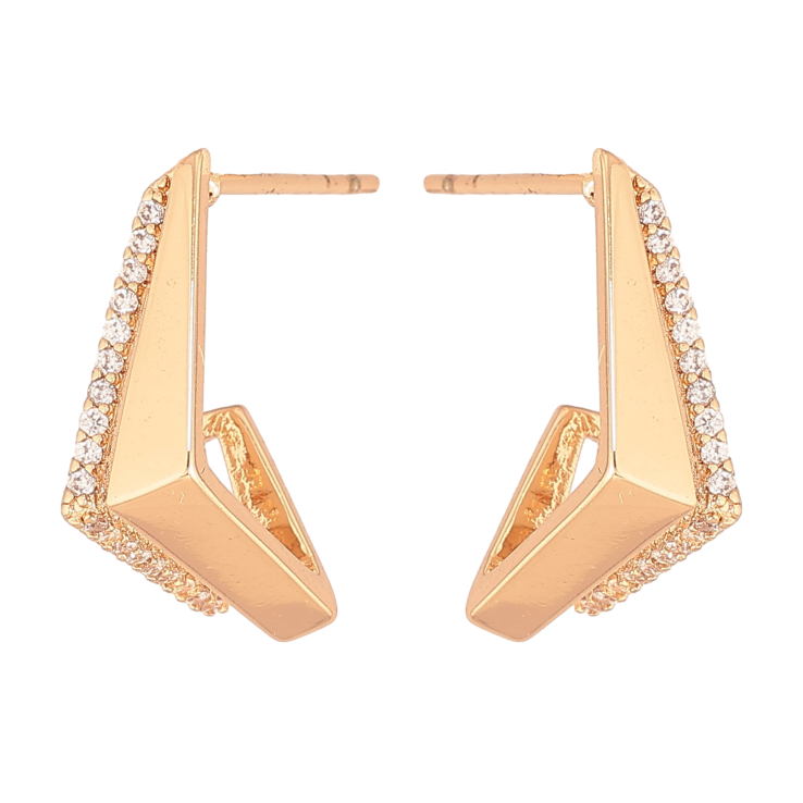 Сережки Xuping колір Позолота 18К пусети "Декоративний візерунок з кристалами" фото №25