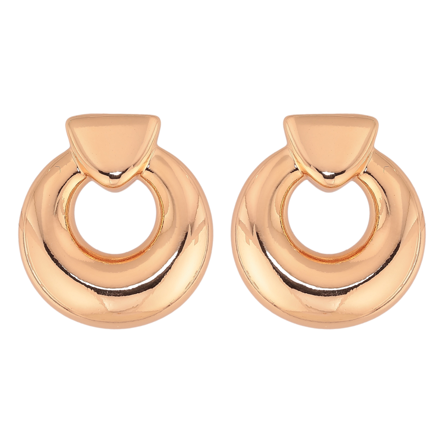 Серьги Xuping цвет Позолота 18К пусеты "Объемные колечки" фото №1