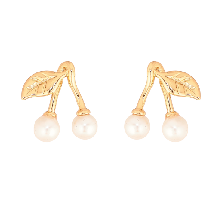 Сережки Xuping колір Позолота 18К пусети "Перлинні вишеньки" фото №25