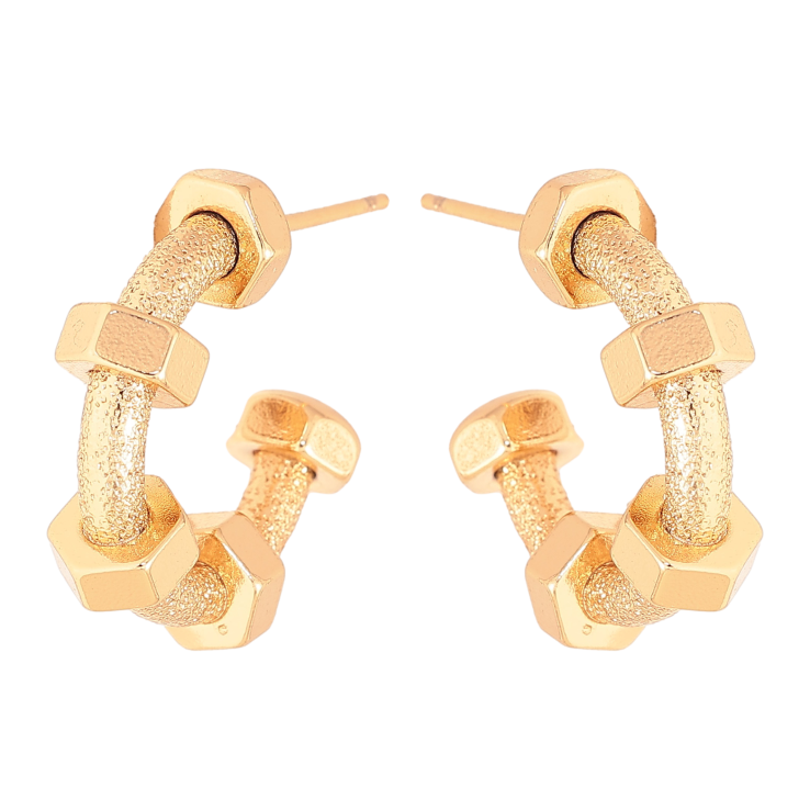 Сережки Xuping колір Позолота 18K пусети "Декоративні дуги" фото №6