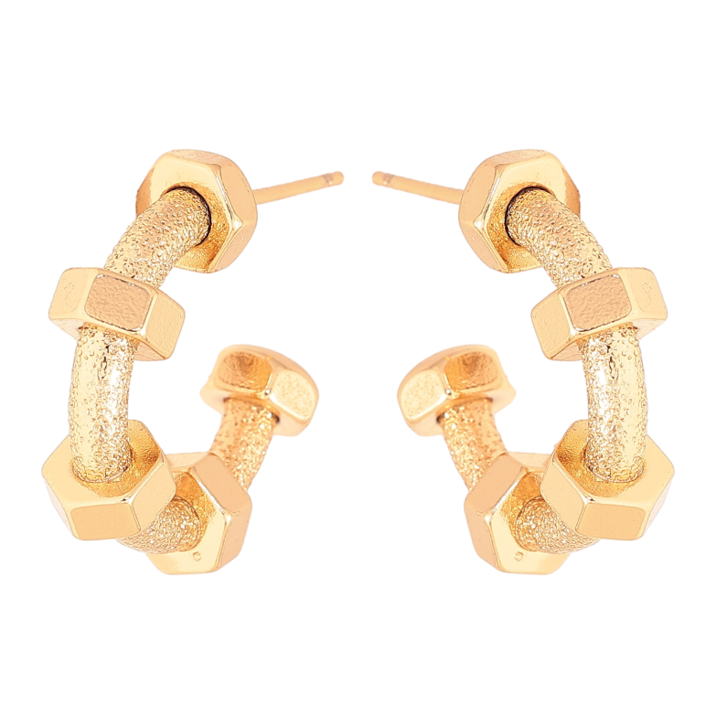 Сережки Xuping колір Позолота 18K пусети "Декоративні дуги" фото №1