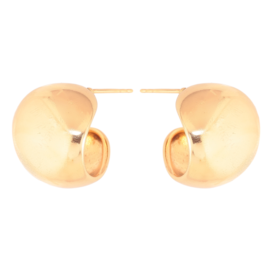 Серьги Xuping цвет Позолота 18К пусеты "Широкие дуги" фото №1