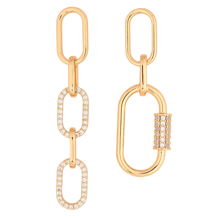 Сережки Xuping колір Позолота 18К пусети "Асиметричні підвіски" фото №3