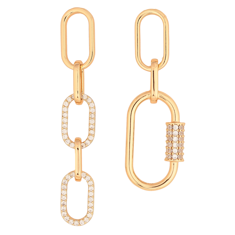 Сережки Xuping колір Позолота 18К пусети "Асиметричні підвіски" фото №1