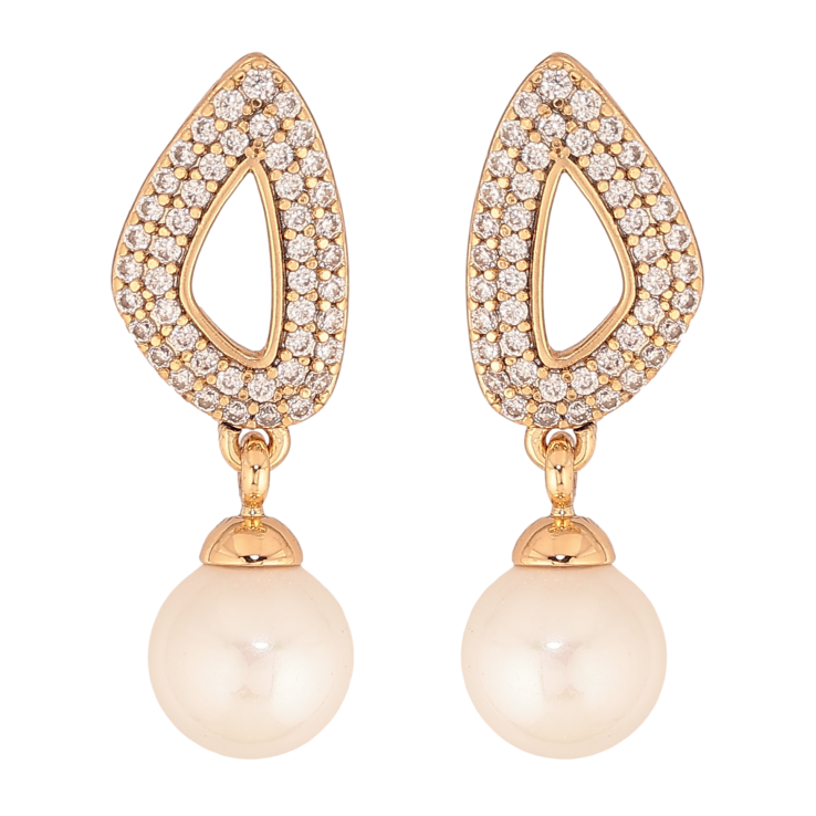 Серьги Xuping цвет Позолота 18К пусеты "Жемчужные подвески с инкрустацией кристаллами" фото №22 Серьги Xuping цвет Позолота 18К пусеты "Жемчужные подвески с инкрустацией кристаллами" фото №22