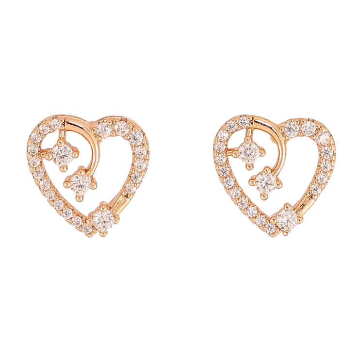 Серьги Xuping цвет Позолота 18К пусеты "Сердечки с кристаллами" фото №25 Серьги Xuping цвет Позолота 18К пусеты "Сердечки с кристаллами" фото №25