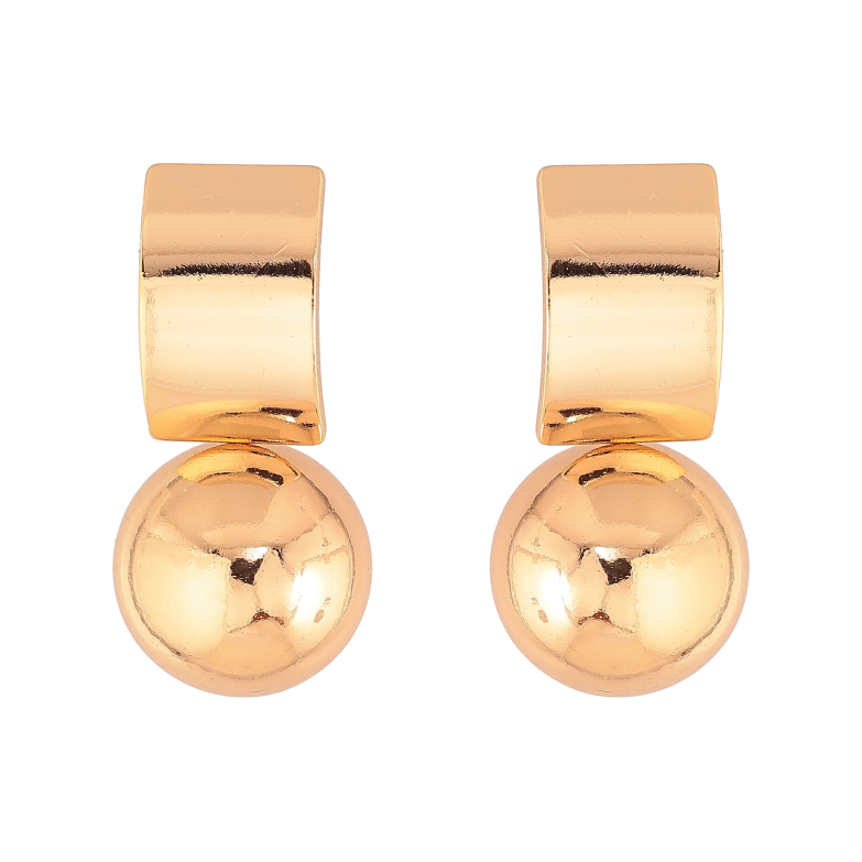 Сережки Xuping колір Позолота 18К пусети "Кульки на дугах" фото №1