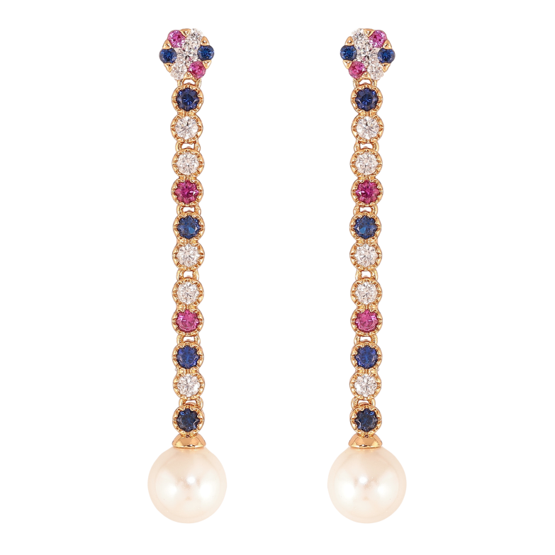 Серьги Xuping цвет Позолота 18К пусеты "Подвески с разноцветными кристаллами и жемчужинами" фото №1 Серьги Xuping цвет Позолота 18К пусеты "Подвески с разноцветными кристаллами и жемчужинами" фото №1