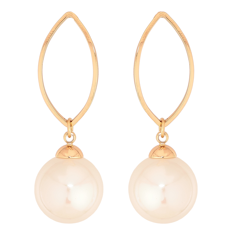 Серьги Xuping цвет Позолота 18К пусеты "Подвески с жемчужинами" фото №1