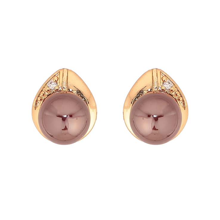 Серьги Xuping цвет Позолота 18К пусеты "Капельки с шоколадными шариками" фото №14