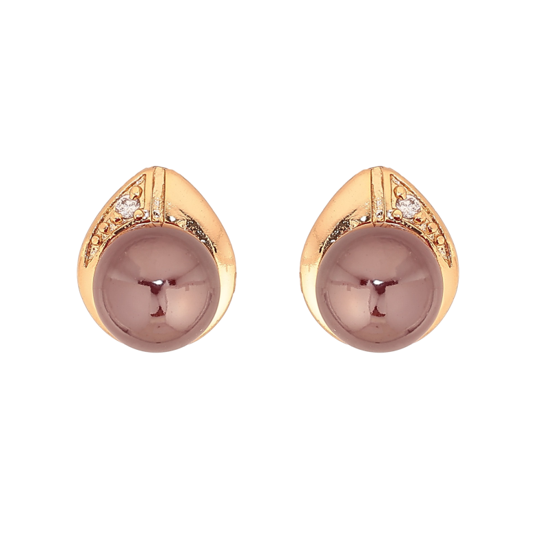 Серьги Xuping цвет Позолота 18К пусеты "Капельки с шоколадными шариками" фото №1