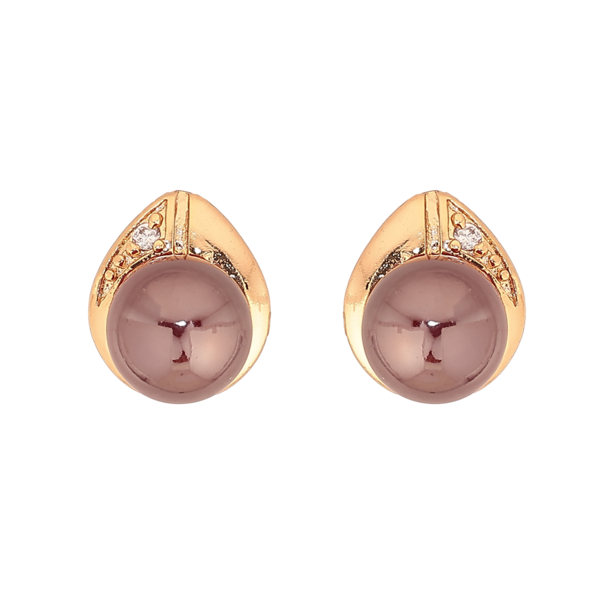 Серьги Xuping цвет Позолота 18К пусеты "Капельки с шоколадными шариками" фото №1 Серьги Xuping цвет Позолота 18К пусеты "Капельки с шоколадными шариками" фото №1