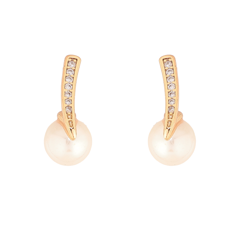 Серьги Xuping цвет Позолота 18К пусеты "Жемчужины с кристальными дорожками" фото №2 Серьги Xuping цвет Позолота 18К пусеты "Жемчужины с кристальными дорожками" фото №2