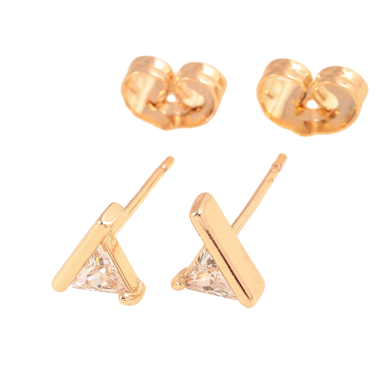 Сережки Xuping колір Позолота 18К пусети "Кристальні трикутники" фото №15 Сережки Xuping колір Позолота 18К пусети "Кристальні трикутники" фото №15