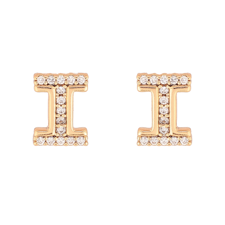 Сережки Xuping колір Позолота 18K пусети "Літера І" фото №10