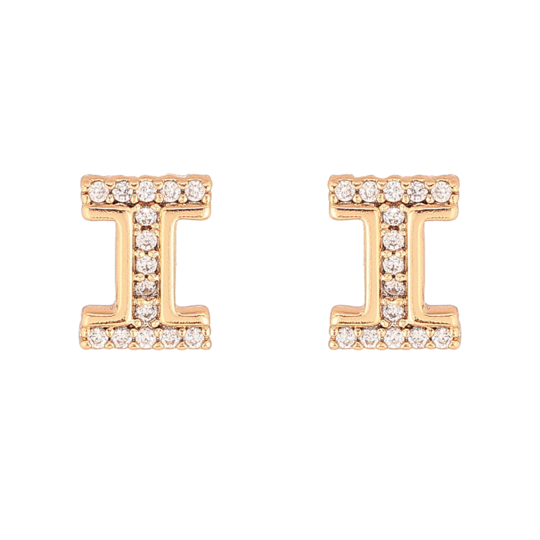 Сережки Xuping колір Позолота 18K пусети "Літера І" фото №1