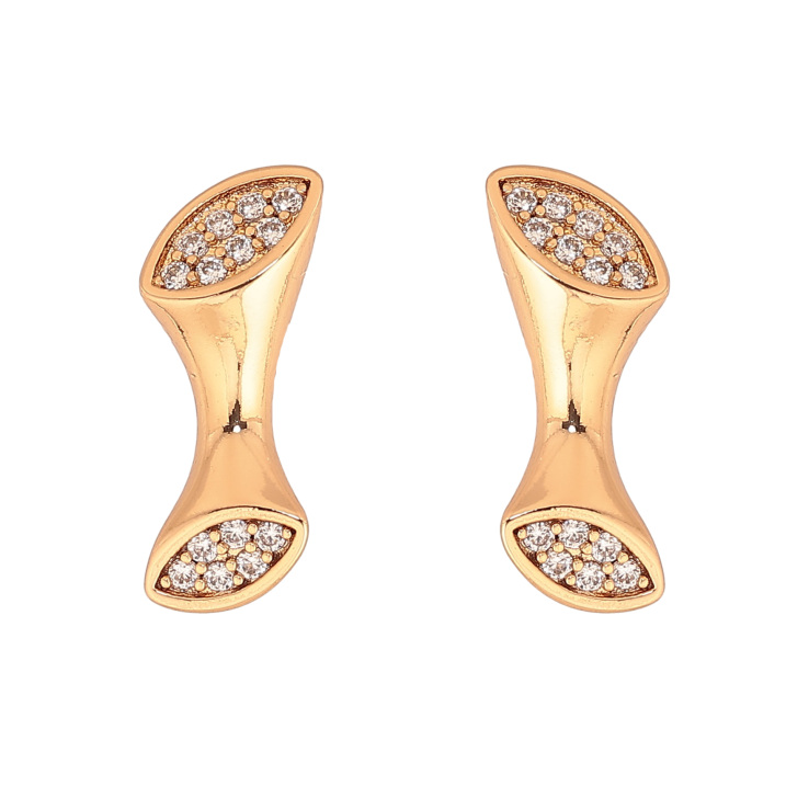 Сережки Xuping колір Позолота 18К пусети "Візерунок з кристалами" фото №19