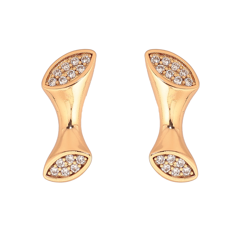 Серьги Xuping цвет Позолота 18К пусеты "Узор с кристаллами" фото №1 Серьги Xuping цвет Позолота 18К пусеты "Узор с кристаллами" фото №1