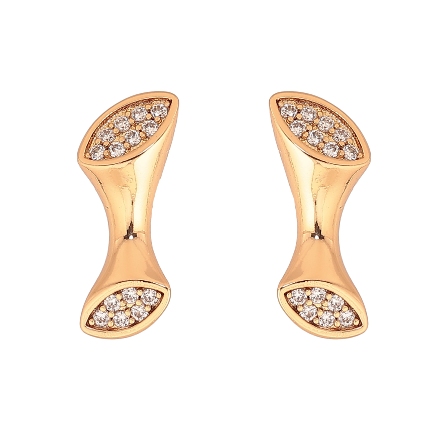 Сережки Xuping колір Позолота 18К пусети "Візерунок з кристалами" фото №1