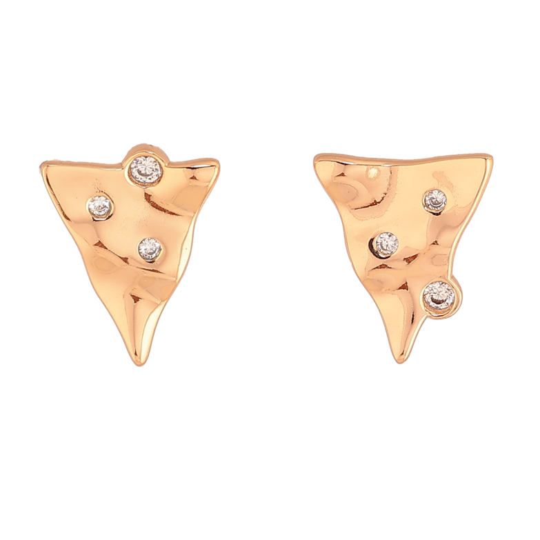 Сережки Xuping колір Позолота 18К пусети "Сирні скибочки із вставками кристалів" фото №1