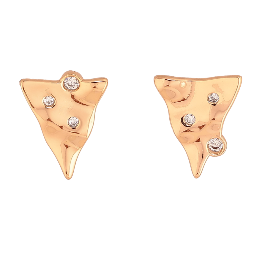 Серьги Xuping цвет Позолота 18К пусеты "Сырные ломтики с вставками кристаллов" фото №1 Серьги Xuping цвет Позолота 18К пусеты "Сырные ломтики с вставками кристаллов" фото №1