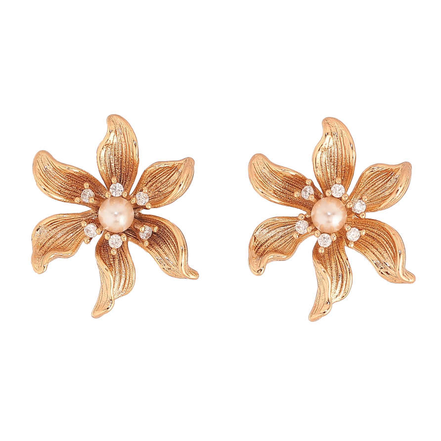 Серьги Xuping цвет Позолота 18К пусеты "Цветочки" фото №1 Серьги Xuping цвет Позолота 18К пусеты "Цветочки" фото №1