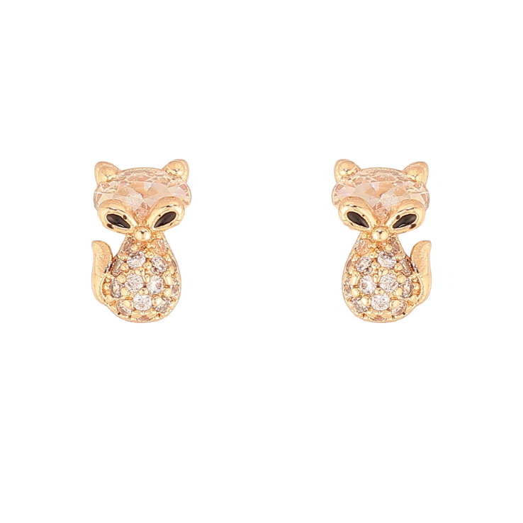 Сережки Xuping колір Позолота 18К пусети "Лисички з кристалами" фото №7 Сережки Xuping колір Позолота 18К пусети "Лисички з кристалами" фото №7