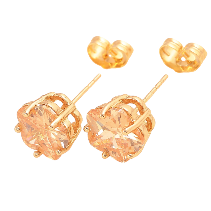 Серьги Xuping цвет Позолота 18К пусеты "Кристальные цветочки" фото №25