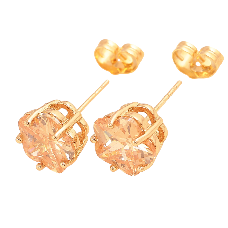 Серьги Xuping цвет Позолота 18К пусеты "Кристальные цветочки" фото №1