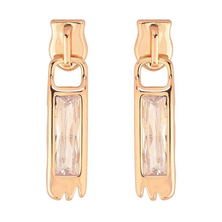 Сережки Xuping колір Позолота 18К пусети "Бігунки з кристалами" фото №15 Сережки Xuping колір Позолота 18К пусети "Бігунки з кристалами" фото №15