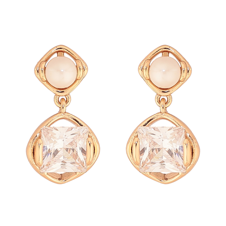 Серьги Xuping цвет Позолота 18К пусеты "Кристальные подвески с жемчужинами" фото №14 Серьги Xuping цвет Позолота 18К пусеты "Кристальные подвески с жемчужинами" фото №14