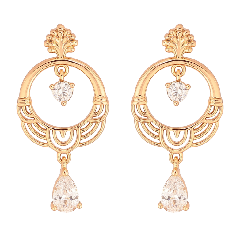 Серьги Xuping цвет Позолота 18К пусеты "Декоративные подвески с кристаллами" фото №1