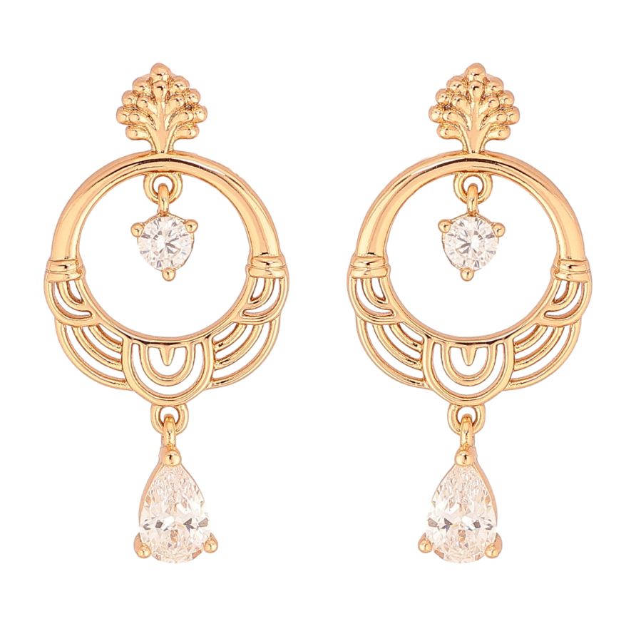 Серьги Xuping цвет Позолота 18К пусеты "Декоративные подвески с кристаллами" фото №1